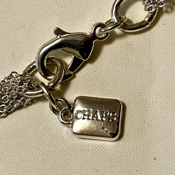 4 for $20 SALE- Chaps Ralph Lauren Gold Hoops & Silver Multi-Chain Necklace - Picture 5 of 6